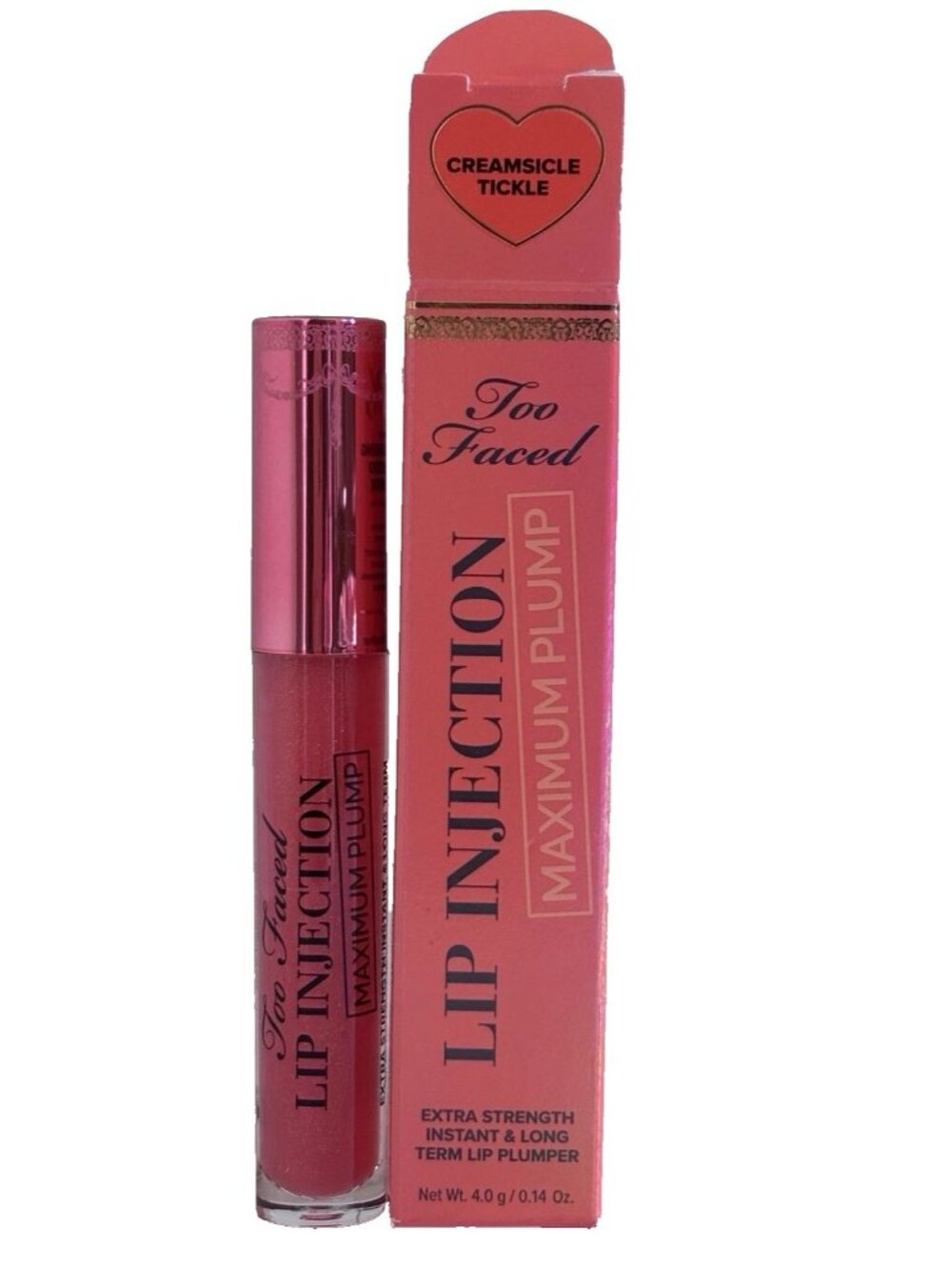 Too Faced Lip Injection Extreme Plumping Gloss Creamsicle Tickle .14oz New - Picture 2 of 6